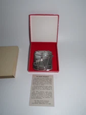 Tin Drum 1987 Kirk Stieff Silverplate Williamsburg Ornament - Box