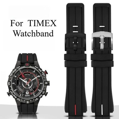 Silicone Watch Strap for Timex T2N739 T2N720 T2N721 Convex Interface Sports Band