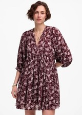 Madewell Splitneck Puff-Sleeve Dress in Fig Floral Women's Size Medium NWT!