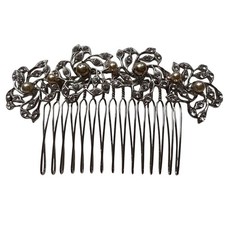 J.Crew Pearl Hair Comb Rhinestone Floral Bridal Wedding Prom Accessory