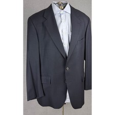 Ralph Lauren Mens Navy Blue Pure New Wool Two Button Blazer Sport Coat 44R