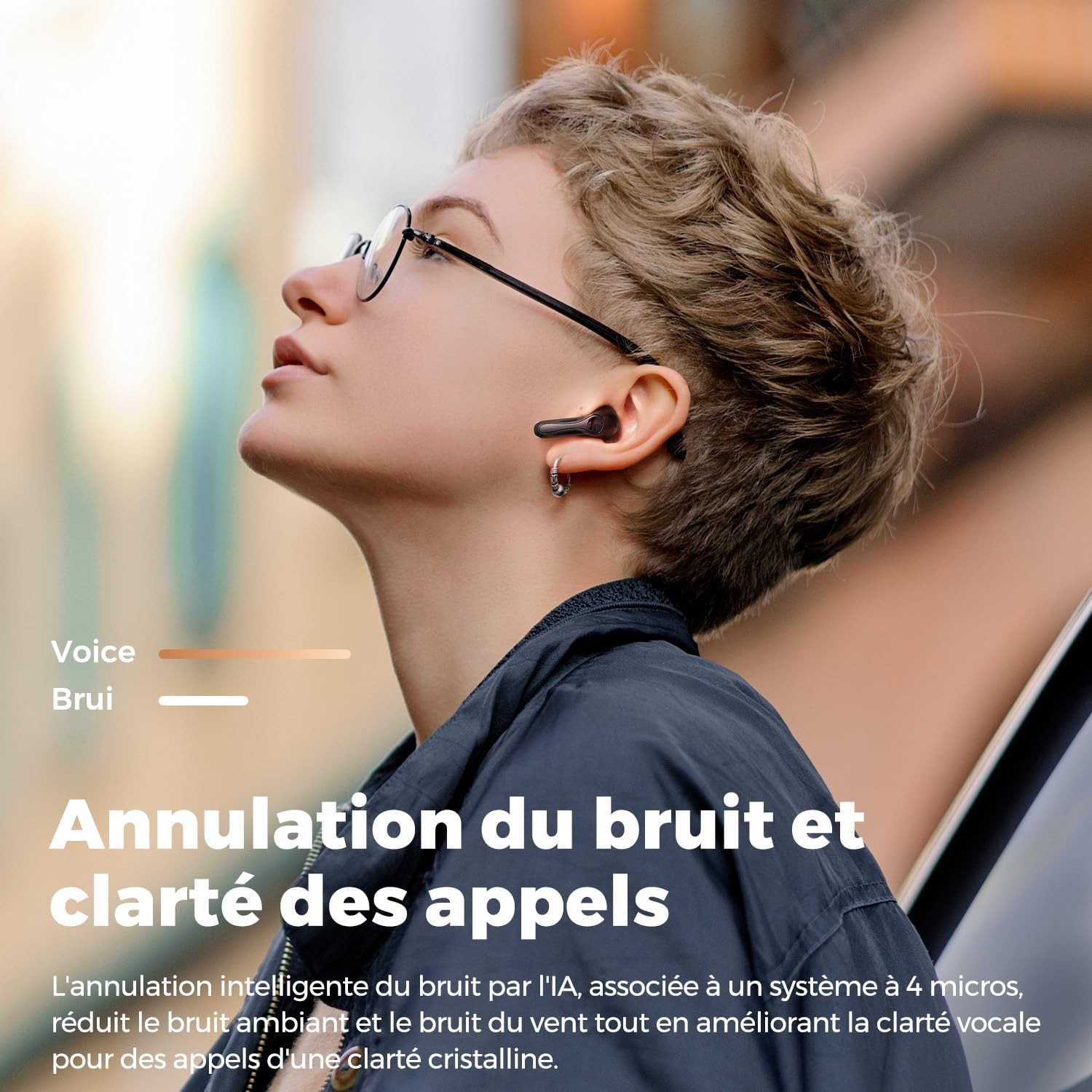 Écouteurs sans fil Air5 Lite Bluetooth 5.4 noir avec audio haute résolution