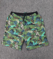 Saxx Cannonball Swim Trunks Mens Large Green Hawaiian Safari Ballpark Pouch
