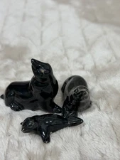 Rosemeade Pottery Miniature Seals Set of 3 North Dakota Vintage Rare Excellent