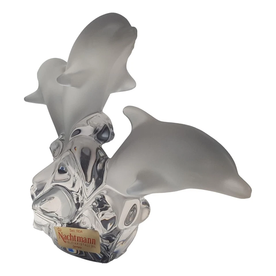 Nachtmann Figur Skulptur Briefbeschwerer 3 Delphine auf Welle  - Bild 2 von 4