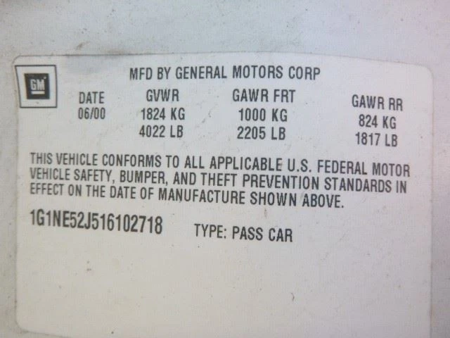 Depósito de lavado VIN N 4º dígito clásico compatible con 97-05 MALIBU 1710829 Foto 4 de 4