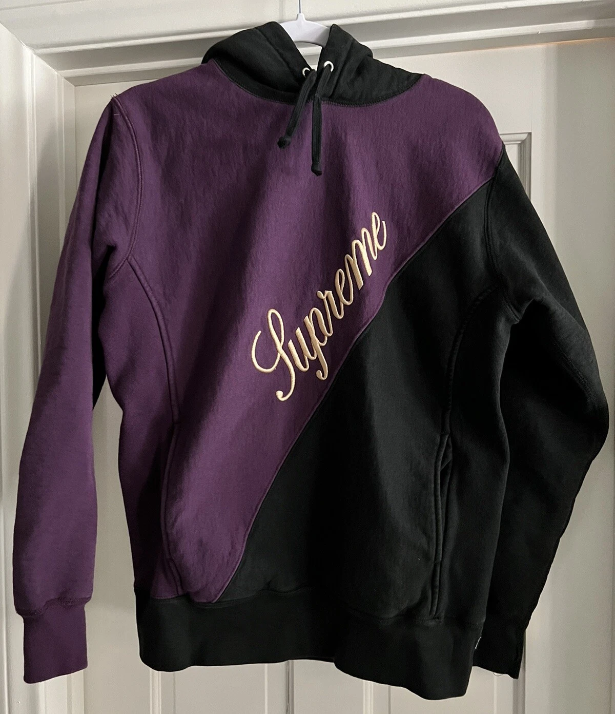 Pull à capuche Supreme 2012 taille M violet noir *lire la description*