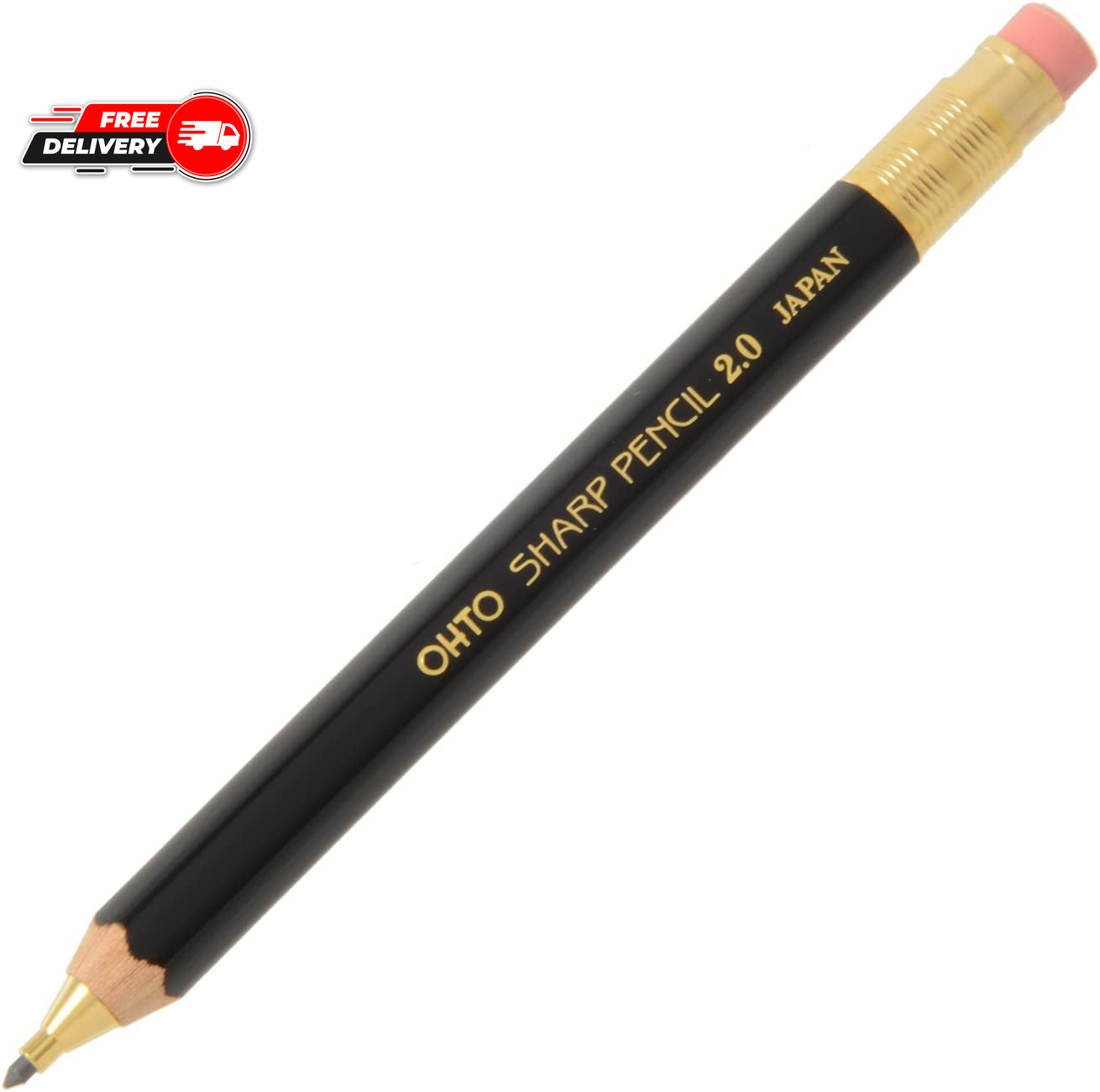 Mechanical Pencil Wood Sharp with Eraser 2.0, 2.0Mm, Black Body (APS-680E- ⭐⭐⭐⭐⭐