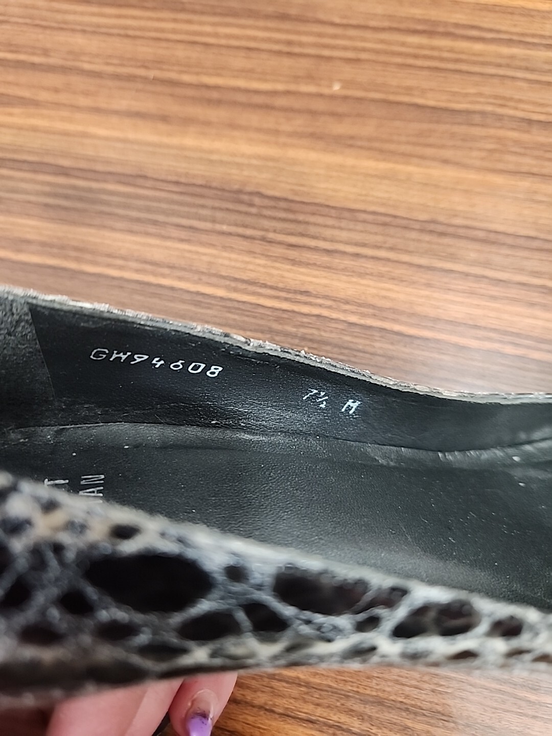 Stuart Weitzman 7.5 M Black Python Snake Skin Met… - image 8