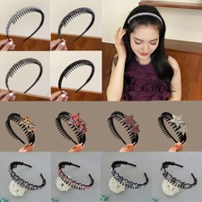 Womens Toothed Hairband Plastic Crystal Hair Hoop Rhinestone Headband Female   