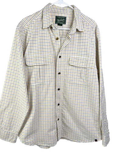 Woolrich Men's Check Reinforced Elbows Button Up Shirt - Large