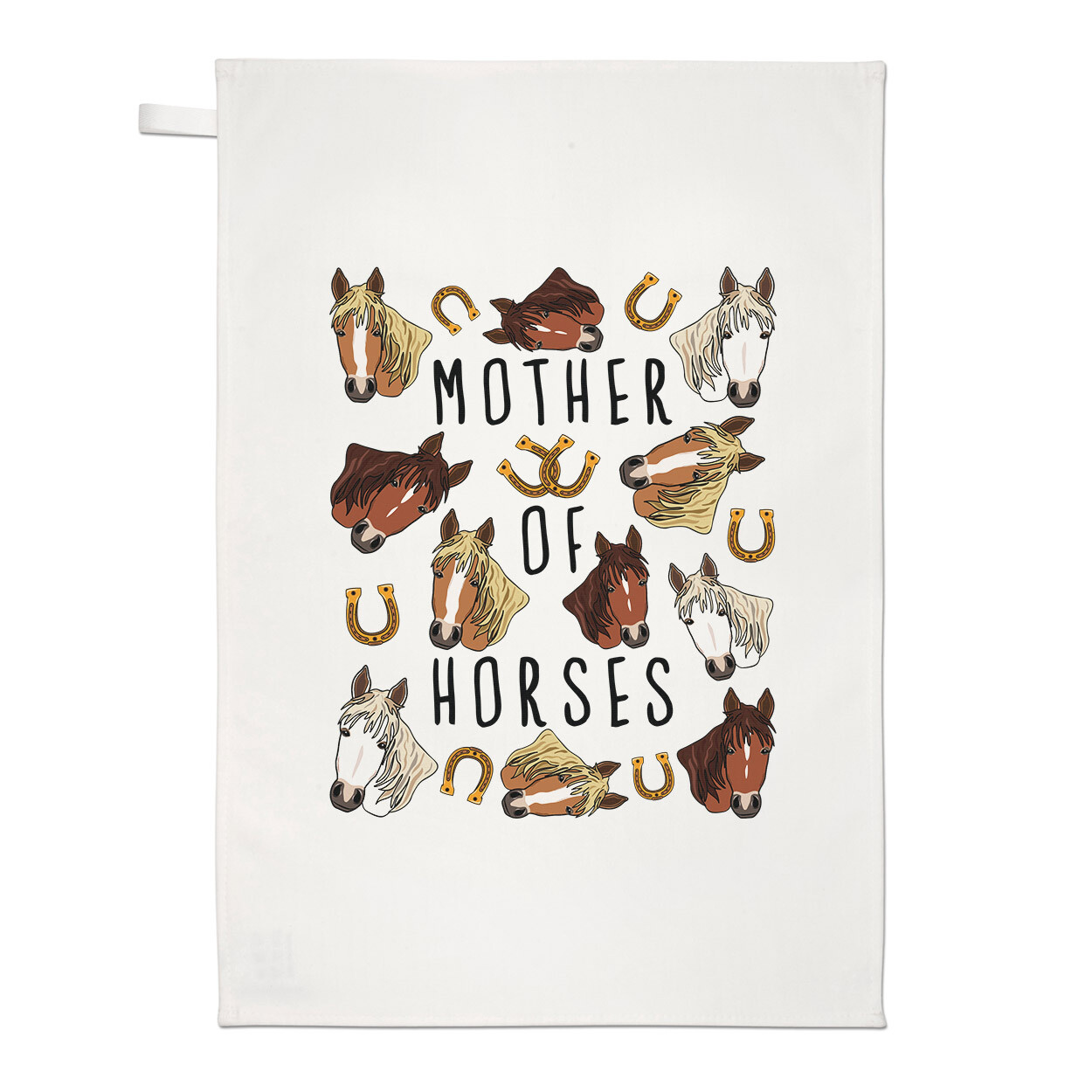 Mother Of Horses Tea Towel Dish Cloth Crazy Lady Animal Lover Funny