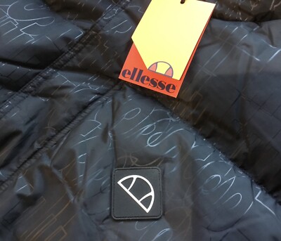 ellesse Padded Winter Jacket Black Puffer Quilted Ski Coat Men's