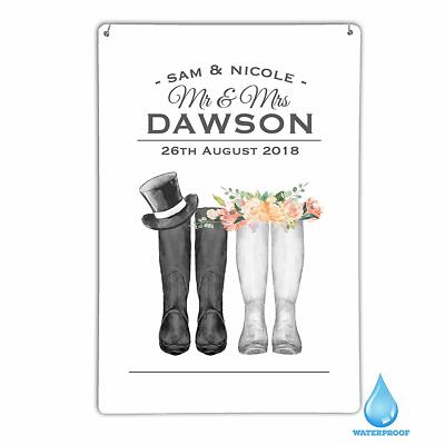 Personalised Mr Mrs Wedding Wellies Welly Boots Just Married