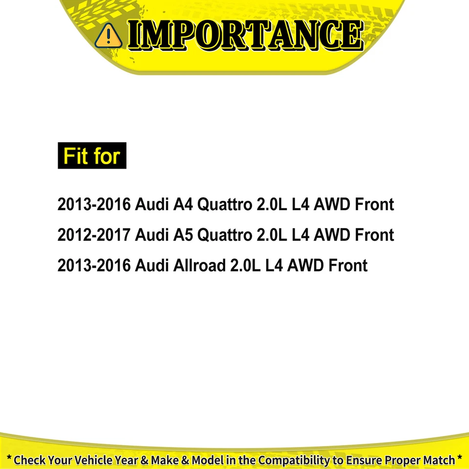 Conjunto de eje delantero derecho/derecho CV para Audi A4 Quattro 2,0 L L4 2013-2016 Foto 2 de 4
