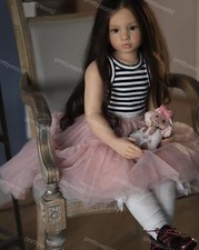 40" Reborn Baby Doll Girl Toddler Painted Kit DIY Toy With Cloth Body Connectors