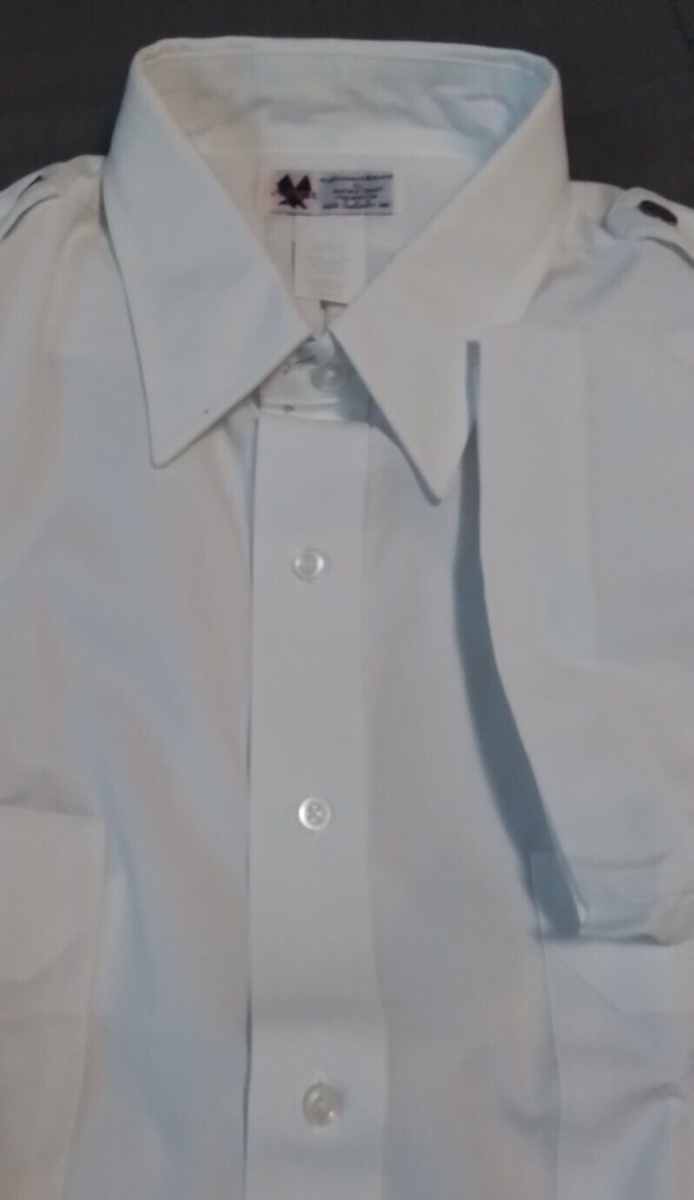 R&R Uniforms Mens Button Short Sleeve Shirt 17.5 R VTG NOS
