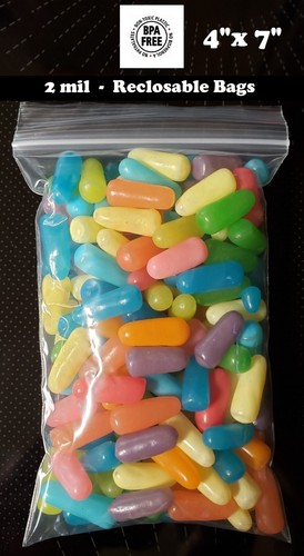 4" x 7" Clear Zip Seal Plastic Bags 2Mil Jewelry Pill Zipper Top Lock Baggies
