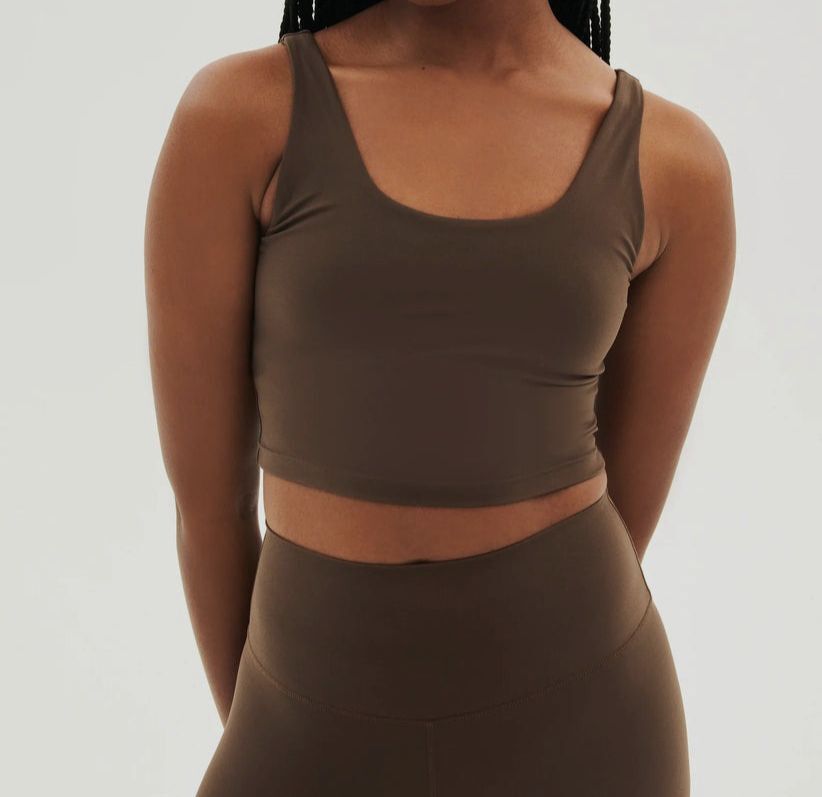 $88 Splits59 Women Brown Sprint Rigor Sports Bra Cropped Tank Size XS