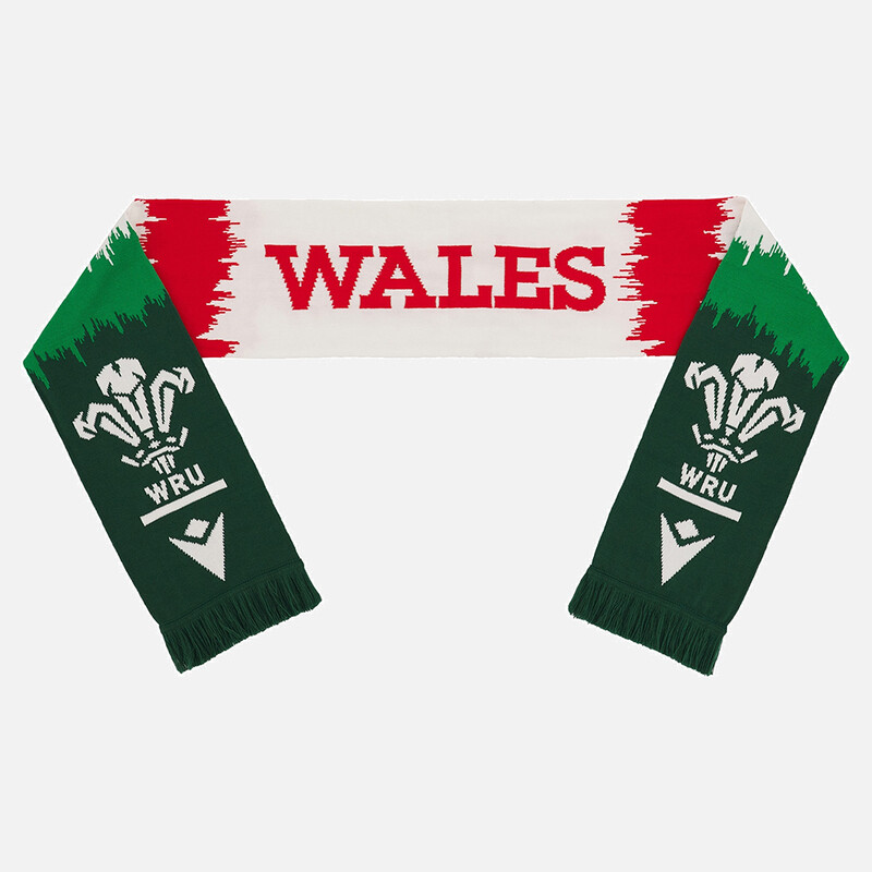 Macron Wales Rugby Pathways Scarf 2022/23 - White/Green