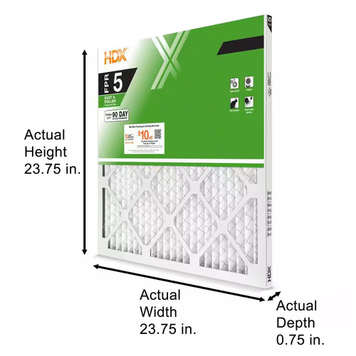 24 In. X 24 In. X 1 In. Standard Pleated Furnace Air Filter FPR 5, MERV 8 (3-Pac - 第 2/10 張圖片