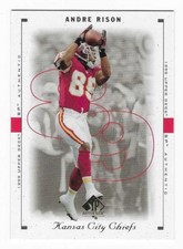 1999 Upper Deck SP Authentic Andre Rison Kansas City Chiefs Football Card #42