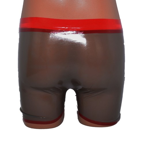 Pantalones Cortos Látex - Transparente con Borde Rojo Talla:L(3778) - Imagen 5 de 6