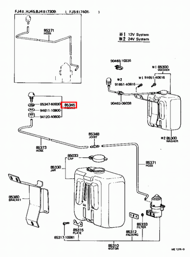 Genuine Toyota LandCruiser HJ47 HJ45 FJ45 Windscreen Spray Washer Jet Nozzle - Picture 5 of 15