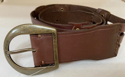 New Lauren Ralph Lauren Brown Leather Braided Wide Western  display picture 2