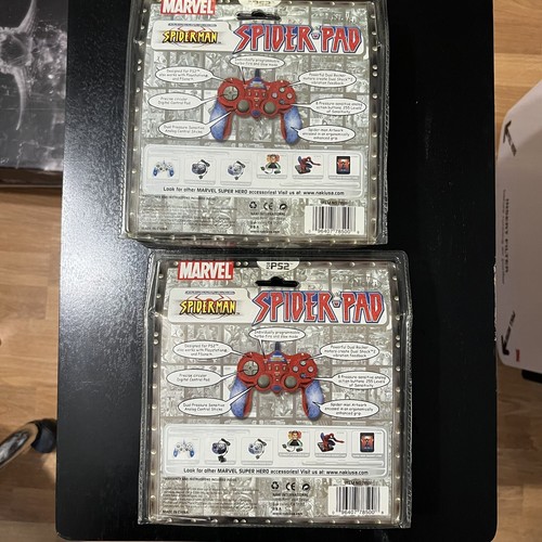 Playstation 2 PS2 Psone Dualshock Spiderman SpiderPad Naki Controller NEW 2 PACK - Picture 3 of 4