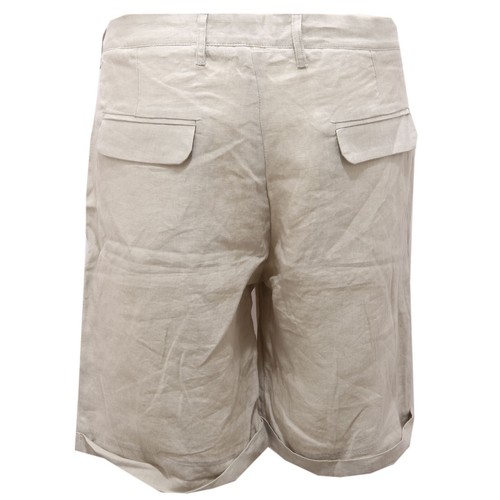 4347AF  bermuda uomo OUTFIT ITALY light grey linen short pant man - Afbeelding 2 van 4