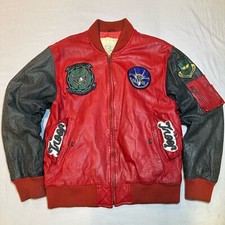 Vintage 80s WORLD OF TROOP Leather Bomber Jacket Small