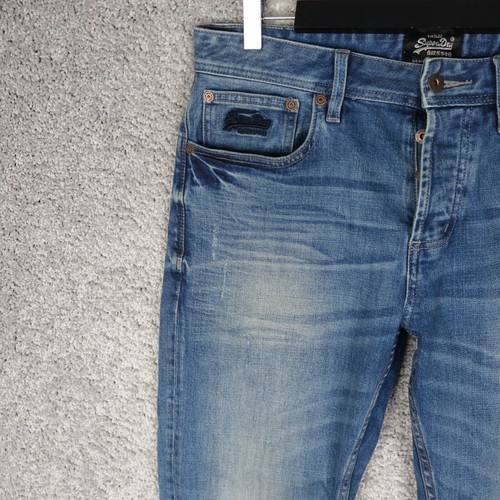 SUPERDRY LOOSE MEN'S JEANS W31 L30 DENIM DISTRESSED JAPAN WIDE LEG STRETCH - Picture 5 of 9
