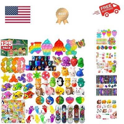 125 Pcs Party Favors Fidget Toys Pack, Randomly Selected Pop Sensory Set 65 S...