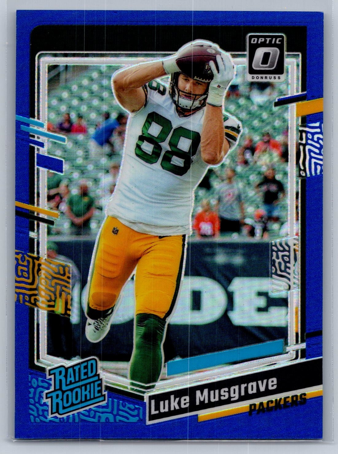 2023 panini donruss optic football luke musgrave blue prizm rc 182/199 #241