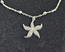 18" Silver Chain Necklace Starfish Pendant Beach Ocean Jewelry Gift