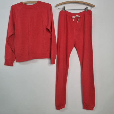 #ad 2 Pc Set VTG Sears JR Bazaar Sweatshirt Raglan Blank Crewneck Jogger Sweatpants $79.90