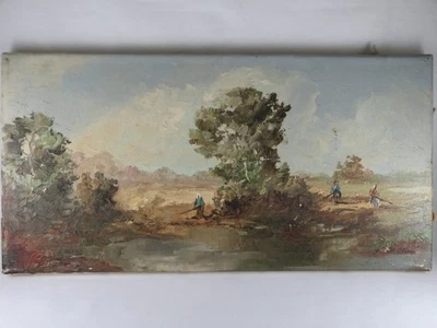 Ölgemälde Landschaft, Leinwand auf Keilrahmen, 40 cm x 20 cm, signiert - Bild 1 von 4