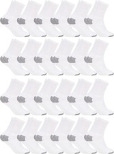 24 Pack Unisex Lightweight Cotton Crew Socks Bulk, Homeless Donation Cheap