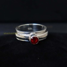 Garnet Gemstone Man Ring, 925 Solid Silver Sterling Handmade Ring All Size SH76