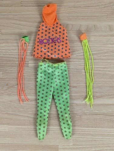 Vintage 1986 Barbie Rockers Diva Clothes w. Hard to Find Tassel Bracelets