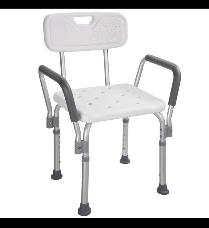 Medline MDS89745RA Shower/Bath Chair with Padded Armrests - 350lbs NEVER OPENED