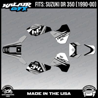 Graphics Kit for SUZUKI DR-350 (1990-2000) Icon - White