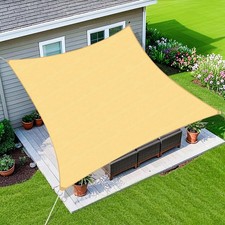Sun Shade Sail 16'X20' Curved Edge Outdoor Canopy Sand Breathable 95% UV Block