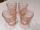 Doric Pink Tumblers 4" Jeannette Depression Glass Vtg 1930s lot of 4, Very Nice