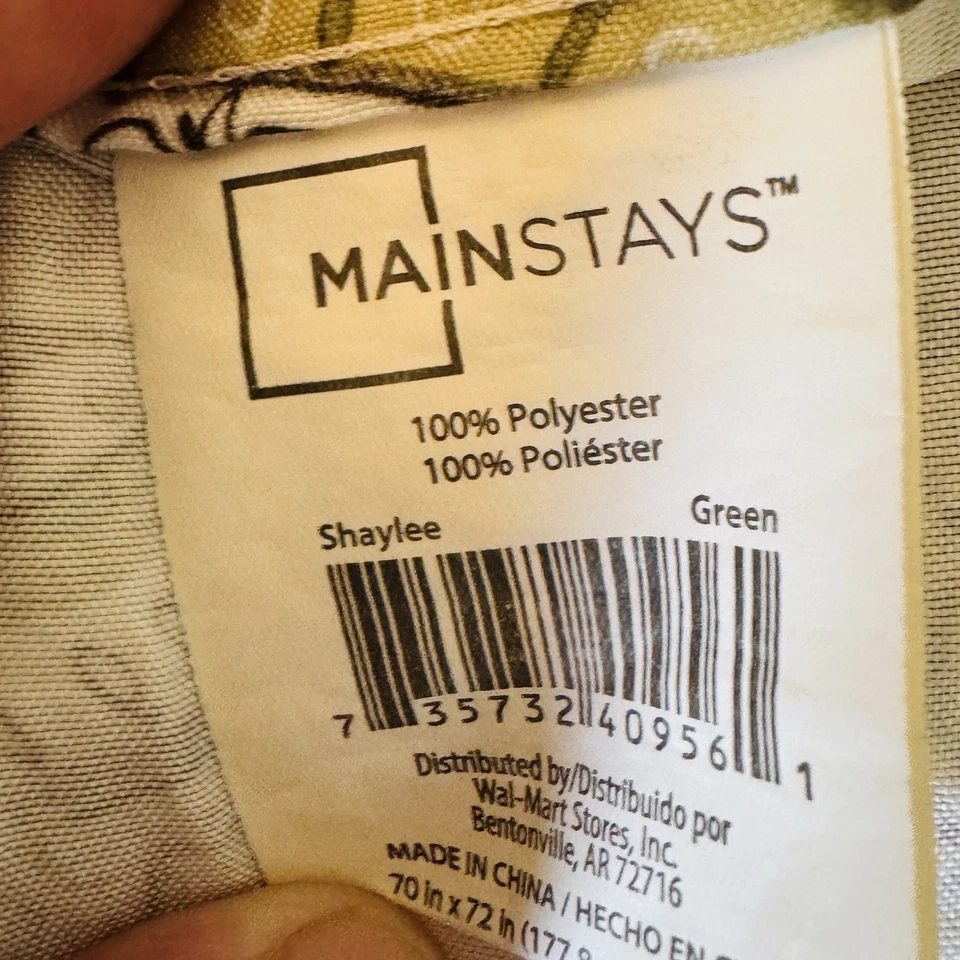 Mainstay Green Blue Gray Black White Boho Polyester Shower Curtain 68” X 72” - Image 4 of 4