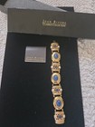 NIB Joan Rivers Vintage Blue Cabochons Faux Pearls Gold Tone Statement Bracelet — photo 5