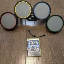 Harmonix Rock Band Drum Set Xbox 360 Model 822149 w/ Dongle & Game Tested