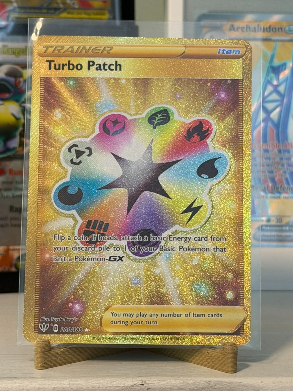 Pokémon TCG Turbo Patch Full Art Secret Rare 200/189 Darkness Ablaze NM/M