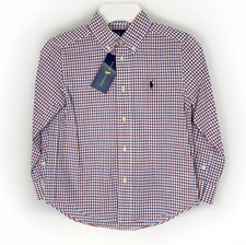 Polo Ralph Lauren 5 Tattersall Cotton Poplin Shirt in Classic Wine/White New